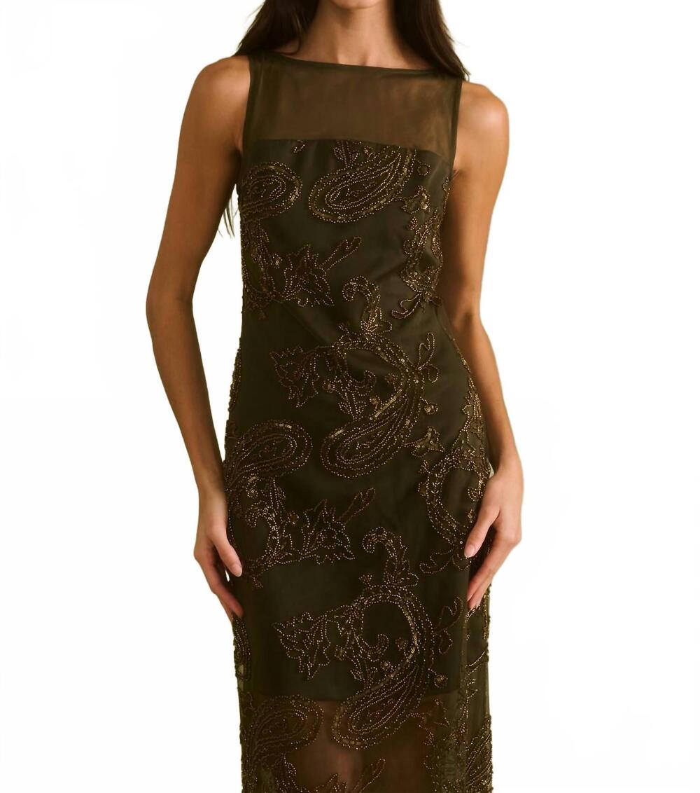 NEW FEW MODA ora dress in olive - Picture 5 of 7